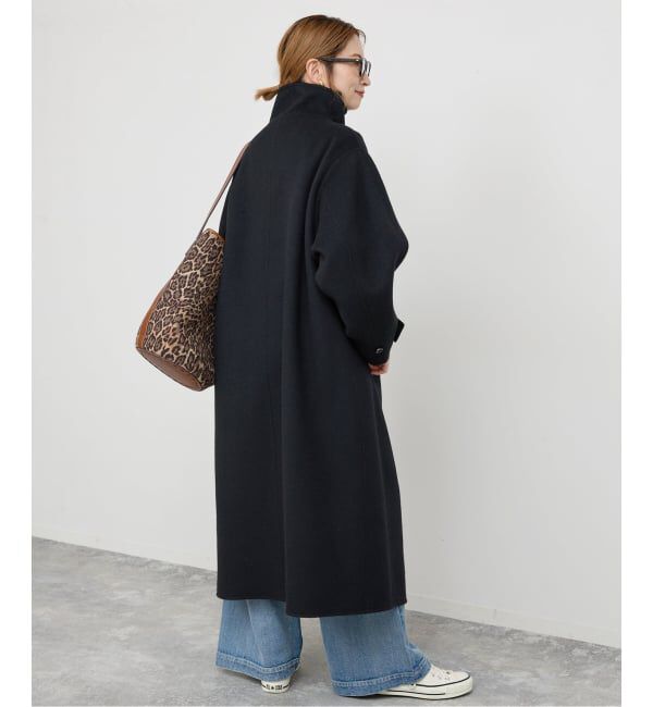 Spick and Span「《WEB限定 / 追加2》ビーバーニュアンスカラーオーバーコート」|ノーカラーコート|