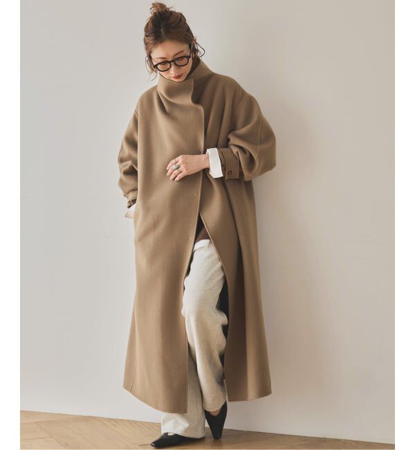 Spick and Span「《WEB限定 / 追加2》ビーバーニュアンスカラーオーバーコート」|ノーカラーコート|