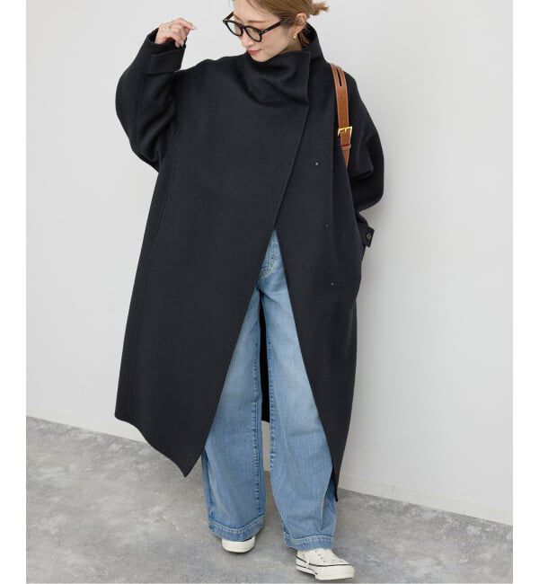 Spick and Span「《WEB限定 / 追加2》ビーバーニュアンスカラーオーバーコート」|ノーカラーコート|