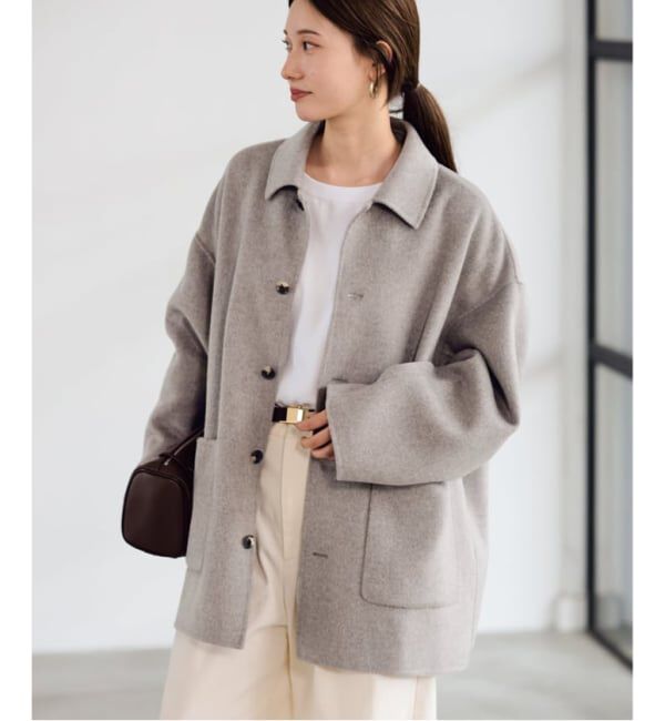 FRAMeWORK「≪追加≫ハミルトンバルカラーミドルコート」|ステンカラーコート|