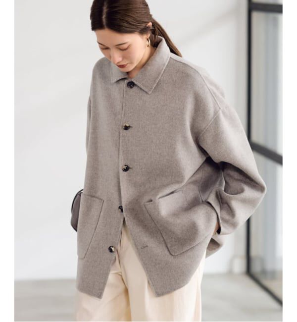 FRAMeWORK「≪追加≫ハミルトンバルカラーミドルコート」|ステンカラーコート|