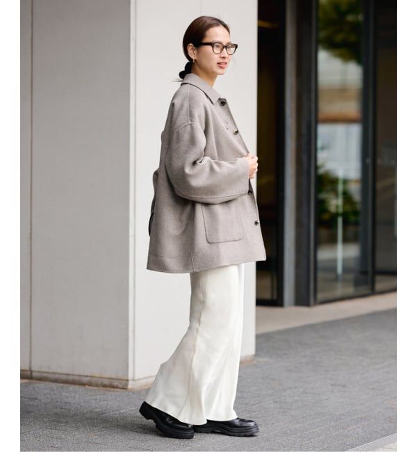 FRAMeWORK「≪追加≫ハミルトンバルカラーミドルコート」|ステンカラーコート|