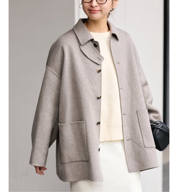 FRAMeWORK「≪追加≫ハミルトンバルカラーミドルコート」|ステンカラーコート|