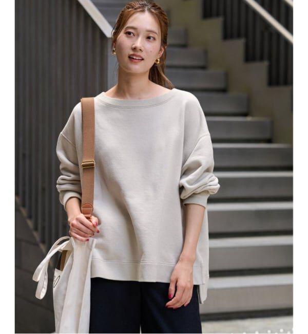 FRAMeWORK「≪一部カラーWEB限定 / 追加≫ボートネックワイドスウェット」|スウェット・ジャージ|ベージュ