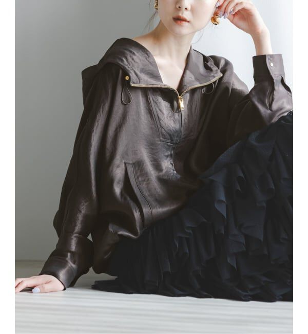 NOBLE「ミルキーサテンアノラックパーカー」|その他|