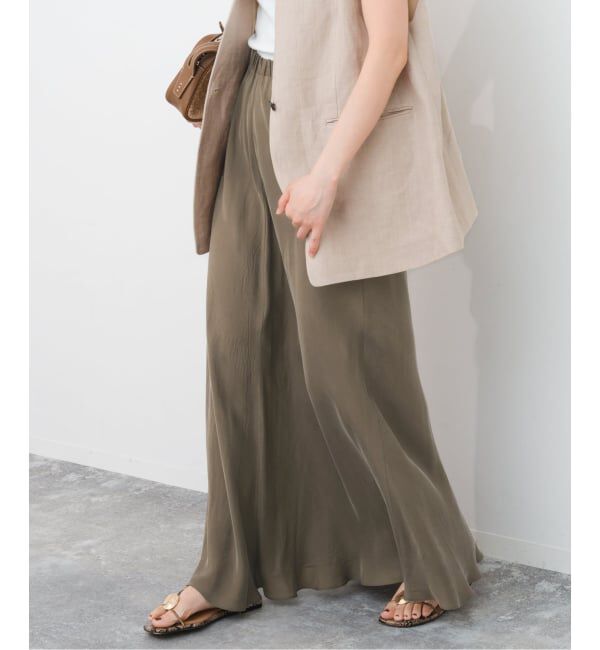 Spick and Span「《新色有り / 追加》ウォッシャブルキュプラフレアスカート」|スカート|カーキ