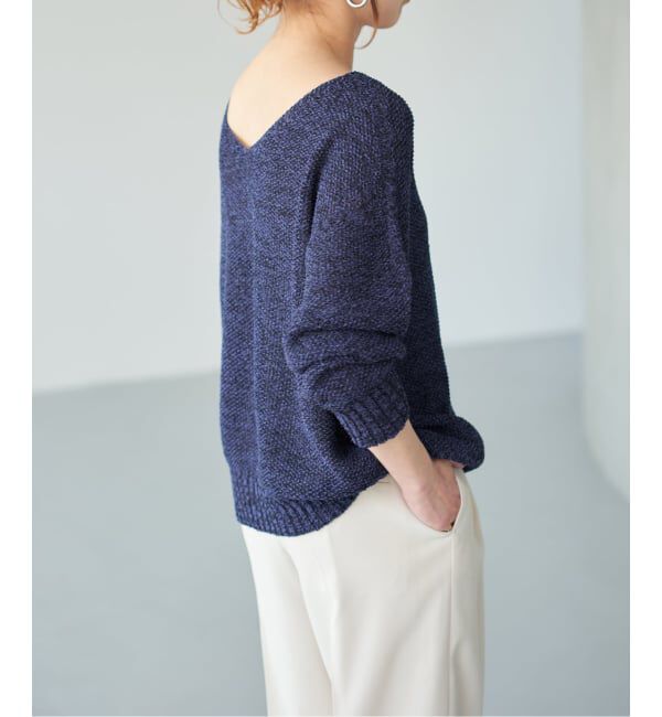 Spick and Span「《WEB限定カラー有り / 追加》ペーパーヤーン2WAYルーズプルオーバー」|ニット・セーター|