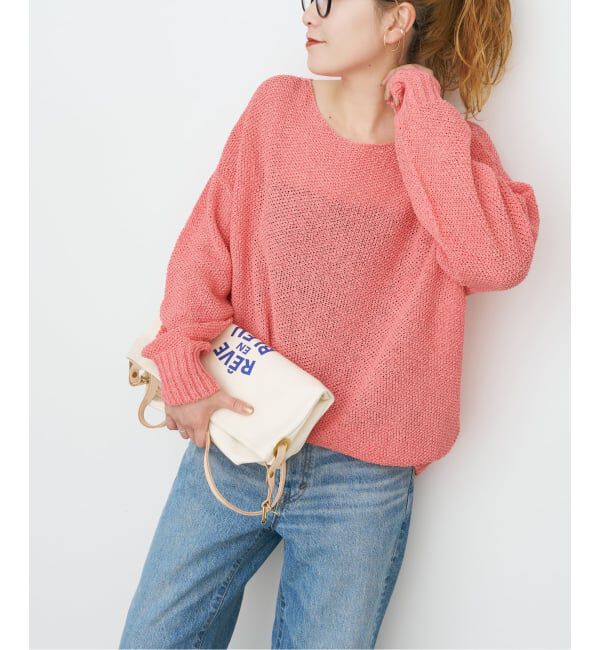 Spick and Span「《WEB限定カラー有り / 追加》ペーパーヤーン2WAYルーズプルオーバー」|ニット・セーター|