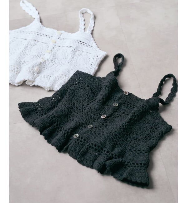 Spick and Span「コットンカギ針 ニットキャミソール」|キャミソール|