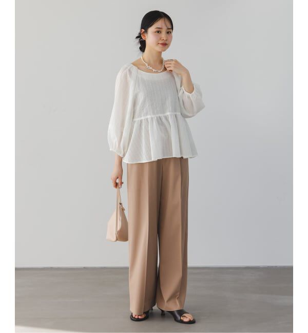 NOBLE「《追加・WEB限定カラー》エステルツイルストレッチスラックスパンツ」|スラックス|