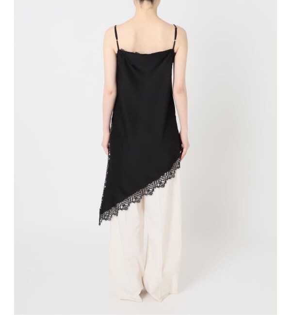 NOBLE「ルナサテンレースアシンメトリーキャミ」|キャミソール|