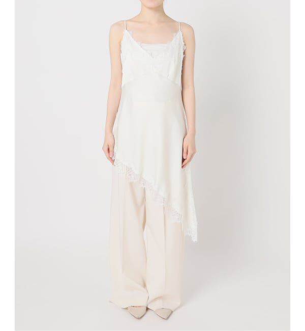 NOBLE「ルナサテンレースアシンメトリーキャミ」|キャミソール|