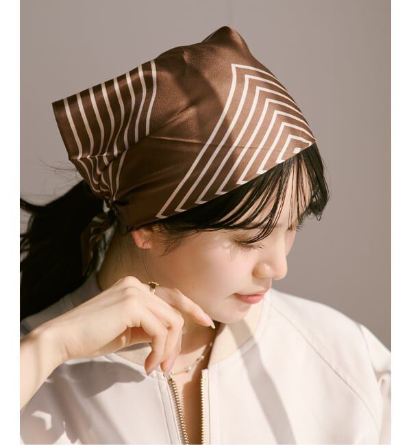NOBLE「LE SCARF/レスカーフ STRIPED SCARF 50cm」|バンダナ・スカーフ|