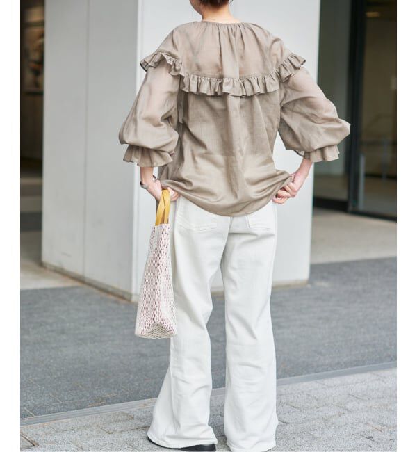 Spick and Span「コットンラミーローンフリルブラウス」|シャツ・ブラウス|