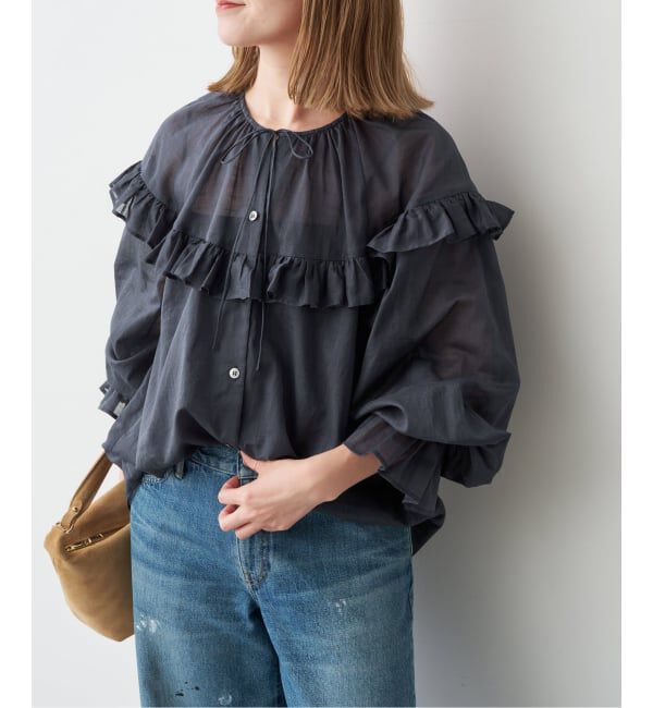 Spick and Span「コットンラミーローンフリルブラウス」|シャツ・ブラウス|