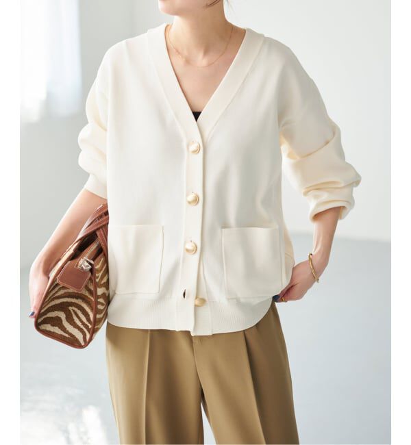 Spick and Span「《一部店舗+WEB限定/追加予約》ウォッシャブルVネックカーディガン」|カーディガン|