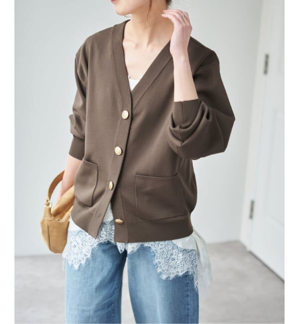 Spick and Span「《一部店舗+WEB限定/追加予約》ウォッシャブルVネックカーディガン」|カーディガン|