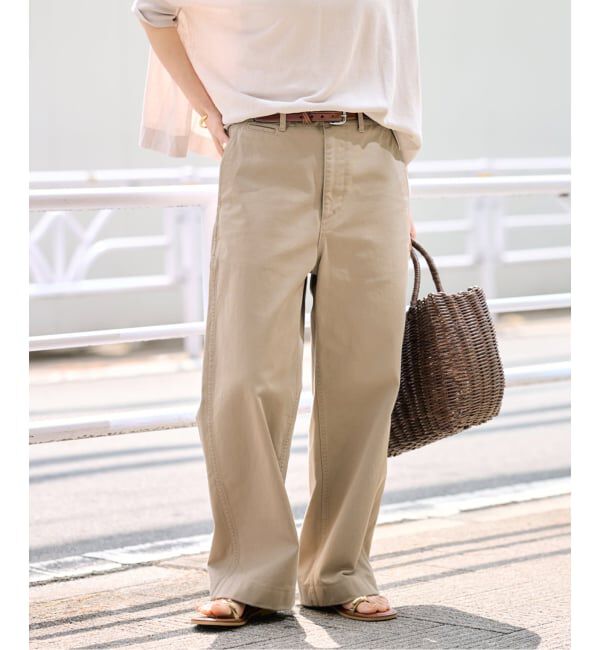 FRAMeWORK「≪一部カラーWEB限定 / 追加≫OVER SIZED CHINO パンツ 2」|チノ|ベージュ