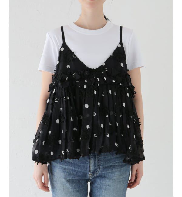 Spick and Span「《追加》crinkle crinkle crinkle 別注3D embroidery dot camisole*」|キャミソール|