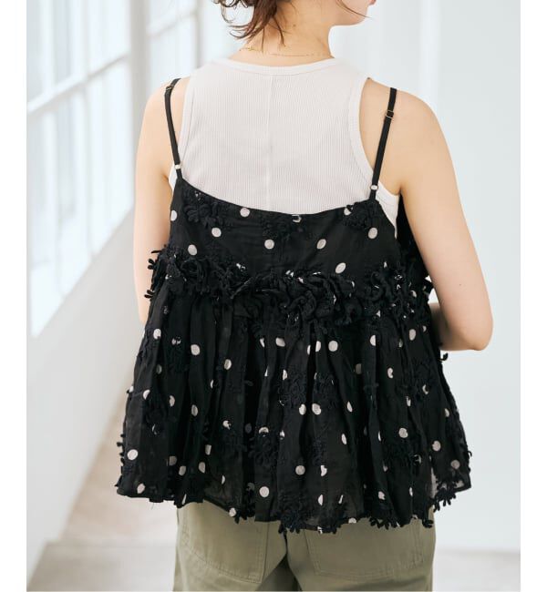 Spick and Span「《追加》crinkle crinkle crinkle 別注3D embroidery dot camisole*」|キャミソール|