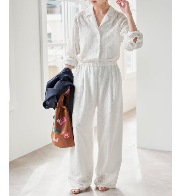 Spick and Span「オープンカラーレースジャンプスーツ」|オールインワン|