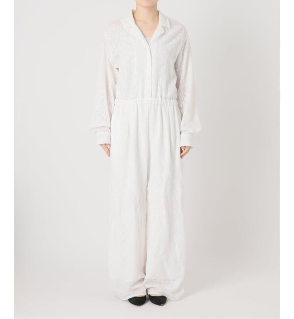 Spick and Span「オープンカラーレースジャンプスーツ」|オールインワン|