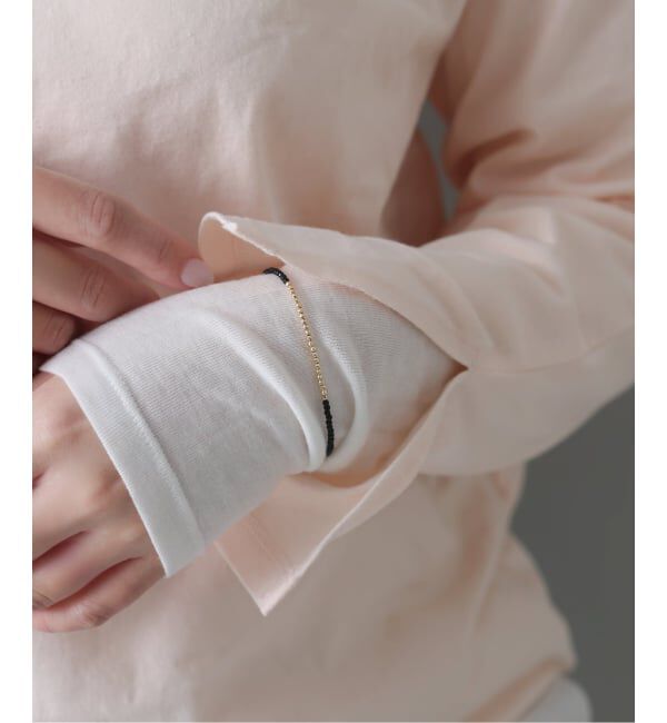 Lilas by Spick&Span「ゴールドビーズラインオニキスブレスレット K10」|ブレスレット・バングル|