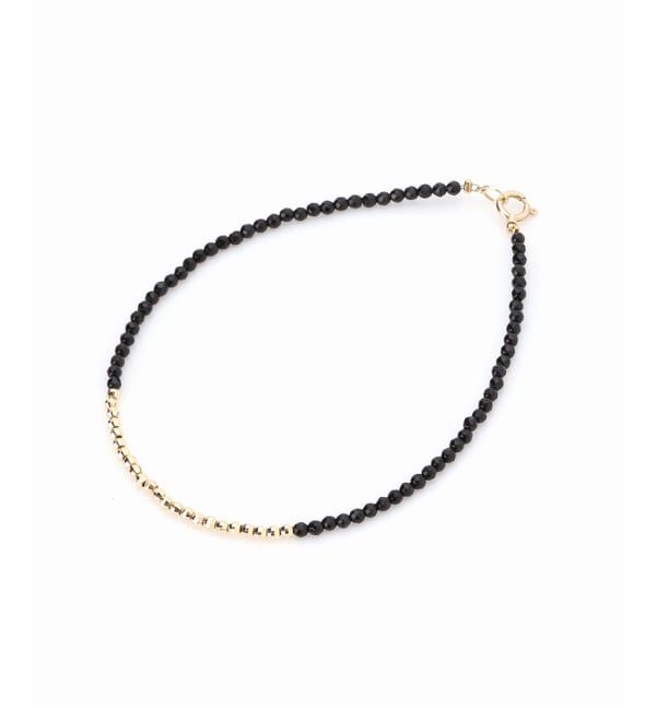 Lilas by Spick&Span「ゴールドビーズラインオニキスブレスレット K10」|ブレスレット・バングル|