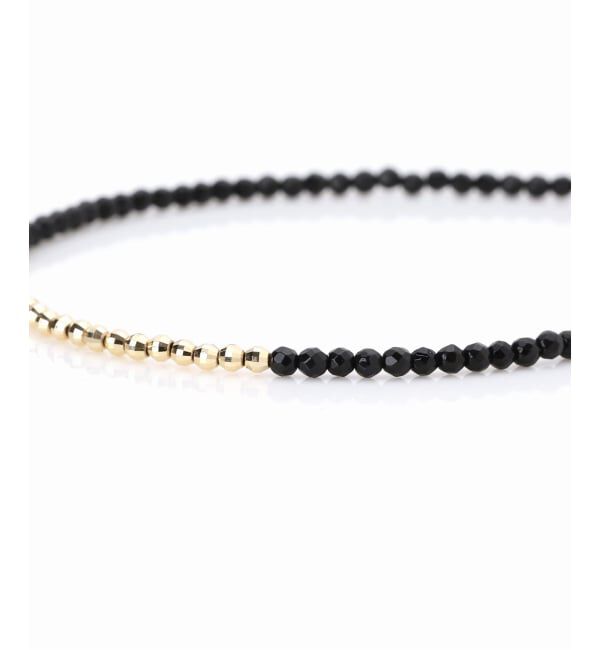 Lilas by Spick&Span「ゴールドビーズラインオニキスブレスレット K10」|ブレスレット・バングル|