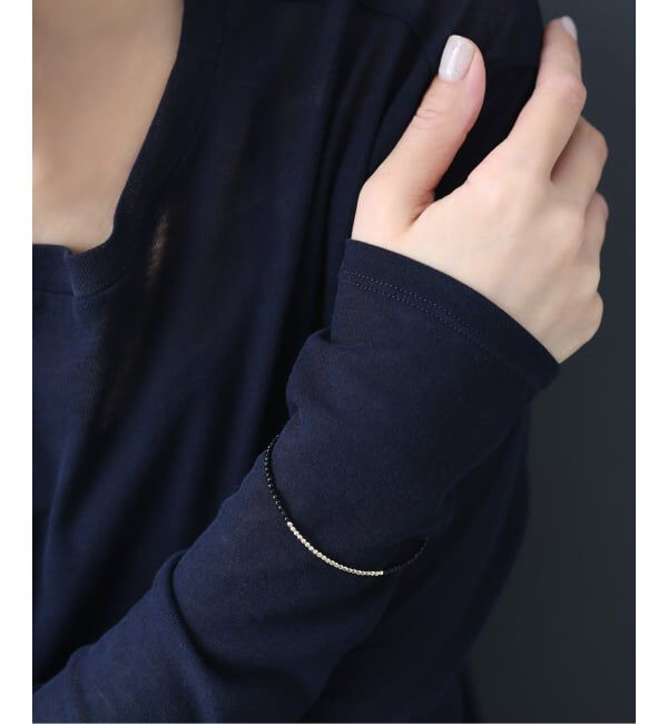 Lilas by Spick&Span「ゴールドビーズラインオニキスブレスレット K10」|ブレスレット・バングル|