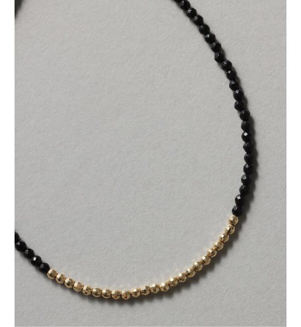 Lilas by Spick&Span「ゴールドビーズラインオニキスブレスレット K10」|ブレスレット・バングル|