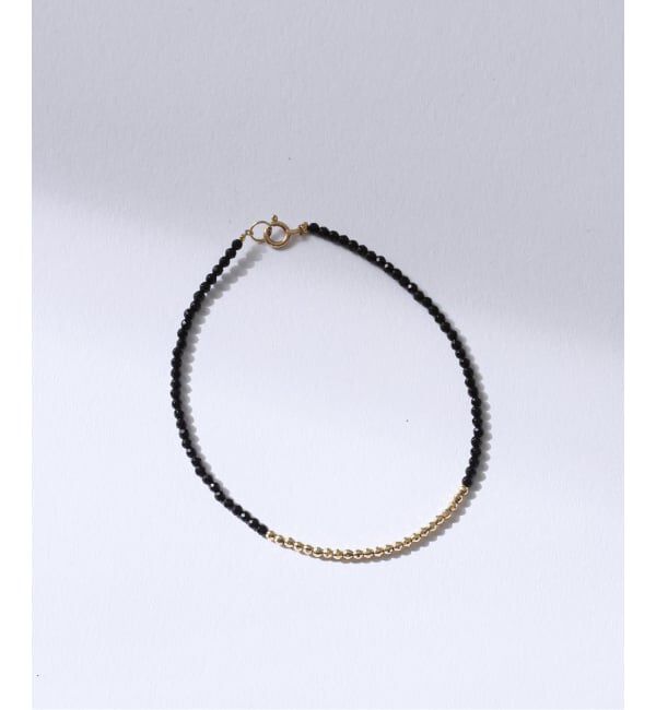 Lilas by Spick&Span「ゴールドビーズラインオニキスブレスレット K10」|ブレスレット・バングル|