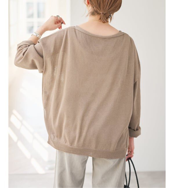 Spick and Span「ペーパーヤーンVネックルーズプルオーバー」|ニット・セーター|