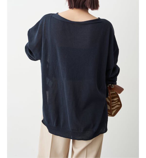 Spick and Span「ペーパーヤーンVネックルーズプルオーバー」|ニット・セーター|