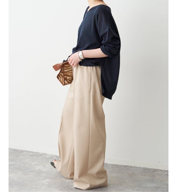 Spick and Span「ペーパーヤーンVネックルーズプルオーバー」|ニット・セーター|