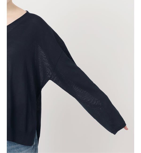 Spick and Span「ペーパーヤーンVネックルーズプルオーバー」|ニット・セーター|