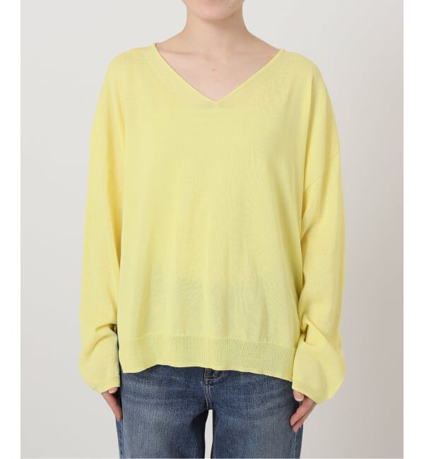 Spick and Span「ペーパーヤーンVネックルーズプルオーバー」|ニット・セーター|