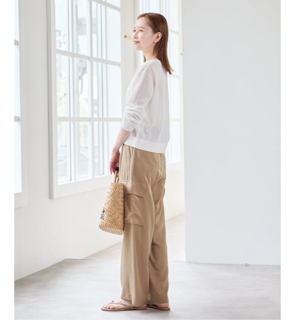 U by SPICK&SPAN「フェードサテンカーゴスラックス」|カーゴ|