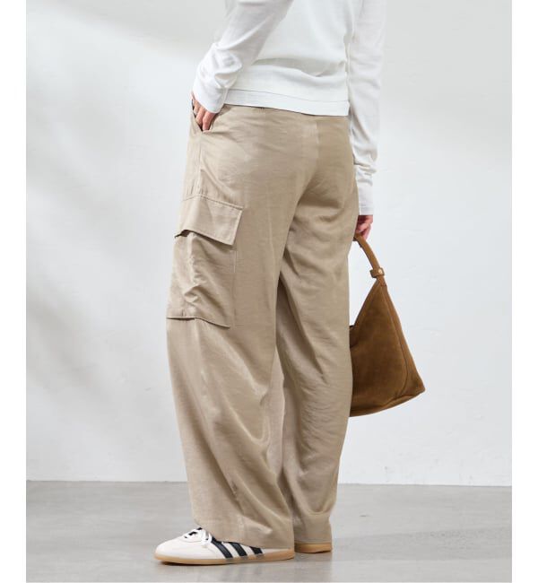 U by SPICK&SPAN「フェードサテンカーゴスラックス」|カーゴ|
