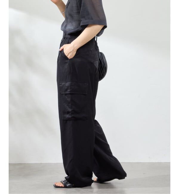 U by SPICK&SPAN「フェードサテンカーゴスラックス」|カーゴ|