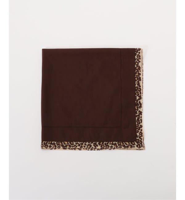 NOBLE「THROW/スロー Leopard Trim Scarf」|バンダナ・スカーフ|
