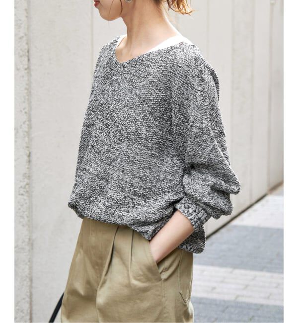 Spick and Span「《新色有り / 追加》ペーパーヤーン2WAYルーズプルオーバー」|ニット・セーター|