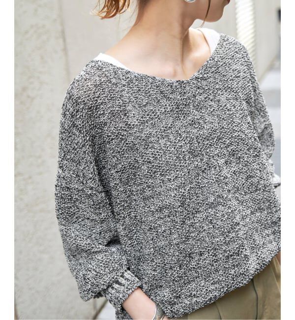Spick and Span「《新色有り / 追加》ペーパーヤーン2WAYルーズプルオーバー」|ニット・セーター|