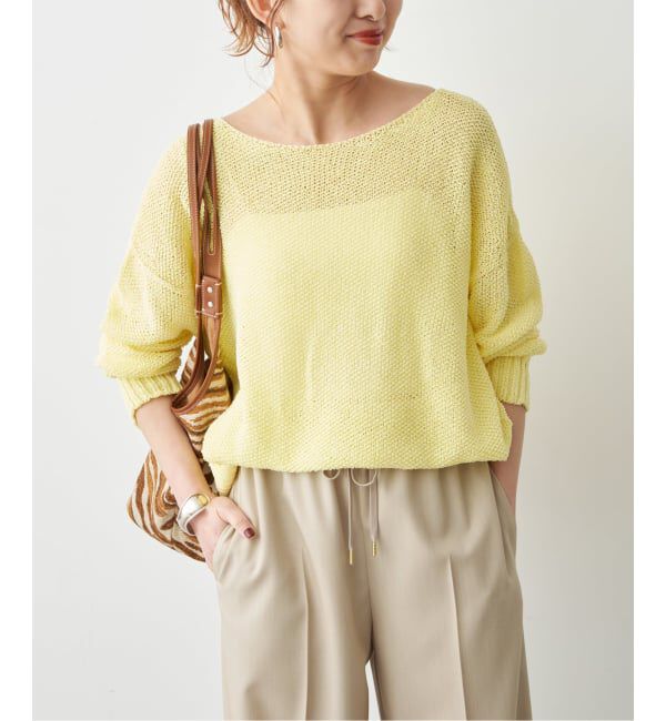 Spick and Span「《新色有り / 追加》ペーパーヤーン2WAYルーズプルオーバー」|ニット・セーター|