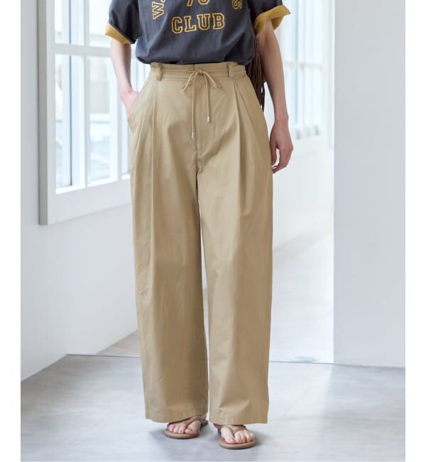 U by SPICK&SPAN「《予約》ルーズタックチノパンツ」|チノ|