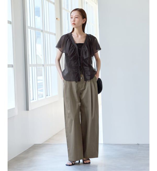 U by SPICK&SPAN「《予約》ルーズタックチノパンツ」|チノ|