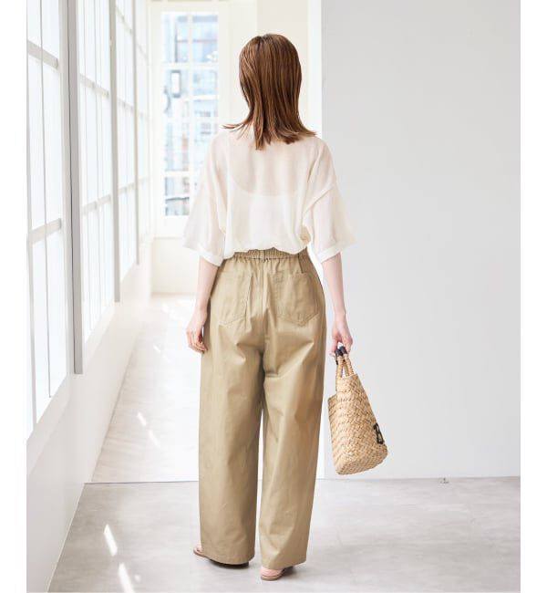 U by SPICK&SPAN「《予約》ルーズタックチノパンツ」|チノ|