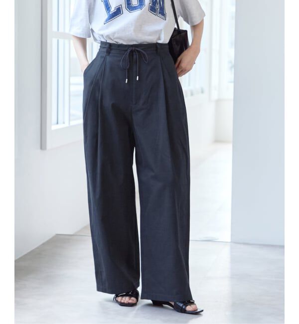 U by SPICK&SPAN「《予約》ルーズタックチノパンツ」|チノ|