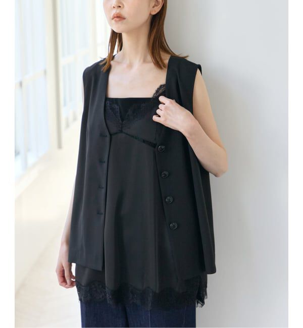 U by SPICK&SPAN「《予約》サテンレースキャミ」|キャミソール|