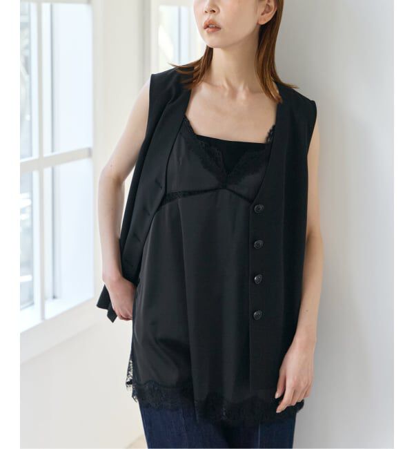 U by SPICK&SPAN「《予約》サテンレースキャミ」|キャミソール|